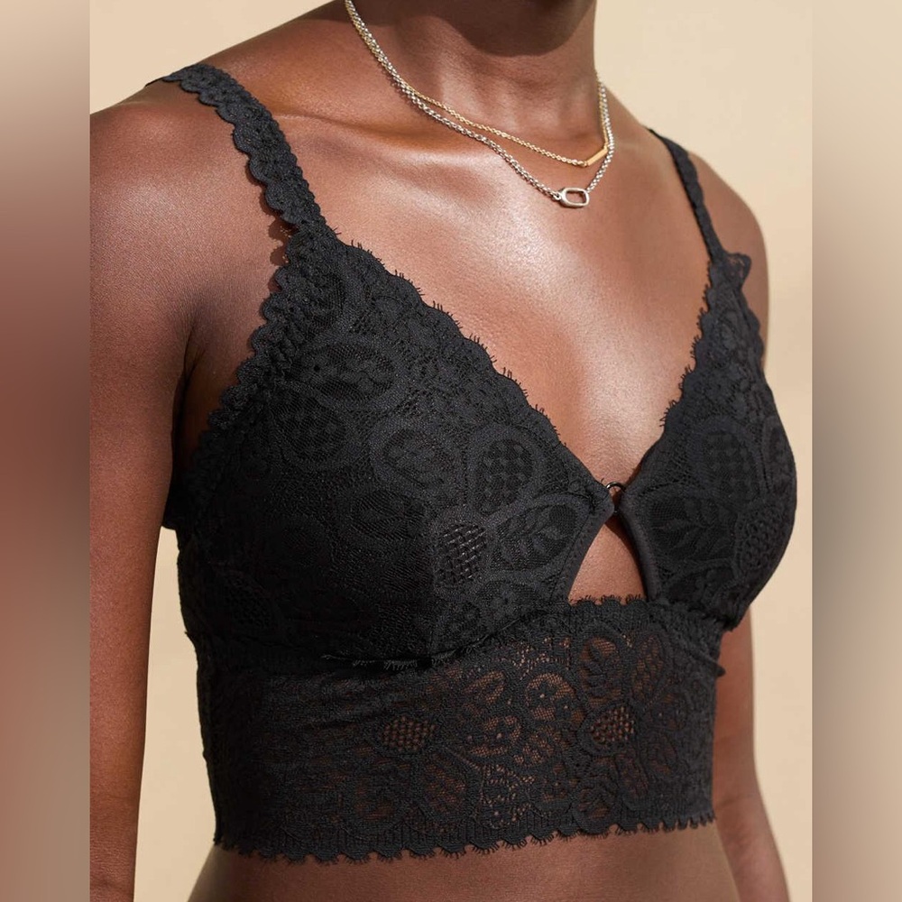 Aerie Show Off Coquette Lace Longline Bralette